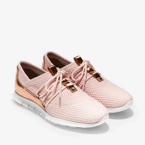 Cole Haan Zerogrand Pink Quilted w/Metallic Accents Sneakers, Size 7.5